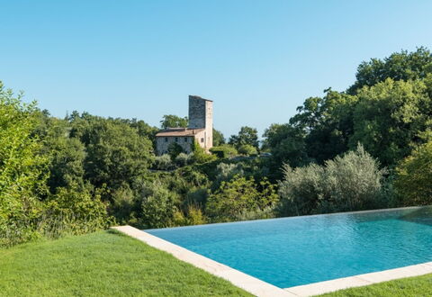 Villa Ugo: Piscina, Arbusto, Lotto, Giardino, Landscaping, Prato, Estate, Giochi D'Acqua, Shade, Cortile