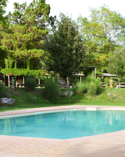 Appartamento Bellosguardo, Wifi, Near Perugia: Swimming Pool, Tree, Resort, Shade, Garden, Outdoor Furniture, Leisure, Backyard, Landscaping, Water Feature