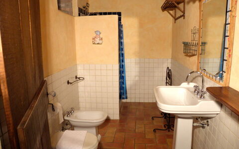 Appartamento Pietra Viva, Wifi, Near Perugia: Lavandino Del Bagno, Pavimentazione, Idraulico Fixture, Parete, Pavimento, Interior Design, Bagno, Legna, Lavello, Rubinetto