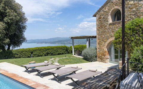 Villa Cotogna: Mare, Piscina, Ricorrere, Costa, Estate, Shade, Mobili Da Esterno, Villa, Serbatoio