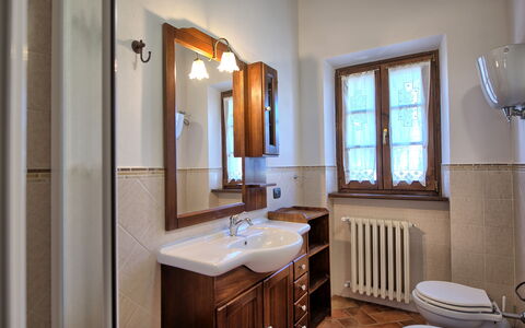 Villa Portole Due: Bathroom Sink, Plumbing Fixture, Interior Design, Sink, Flooring, Tap, Bathroom, Floor, Plumbing, Cabinetry