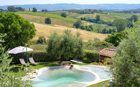 Villa Elsa di Bibbiano Pool, Sauna and View