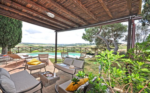 Capanna al Lago, Chianti Heritage with Vineyards V: Furniture, Outdoor Furniture, Chair, Shade, Resort, Garden, Backyard, Eco Hotel, Patio, Outdoor Structure