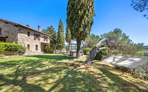Capanna al Lago, Chianti Heritage with Vineyards V: Tree, Garden, Estate, Landscaping, Farmhouse, Villa, Evergreen, Pine Family