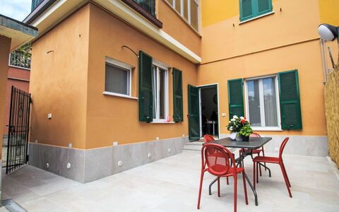Via Nazionale: Flooring, Floor, Apartment, Balcony, Wood Stain, Houseplant, Flowerpot, Paint, Tile, Courtyard