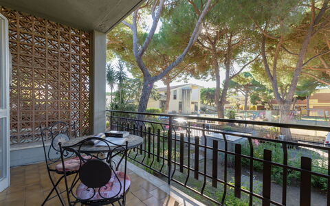 Casamare: Porch, Balcony, Shade, Chair, Outdoor Furniture, Yard, Wood Stain, Outdoor Structure, Handrail, Eco Hotel