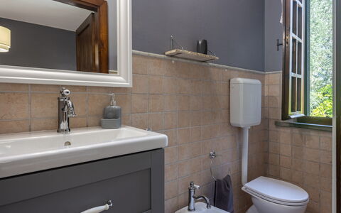 Podere la Botte, Pool, Lari: Bathroom, Bathroom Sink, Plumbing Fixture, Sink, Wall, Flooring, Tap, Interior Design, Floor, Plumbing