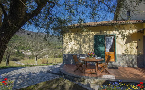 Pianaccio: Giardino, Villetta, Backyard, Cortile, Landscaping, Shade, Agriturismo, Flagstone, Mobili Da Esterno, Eco Hotel