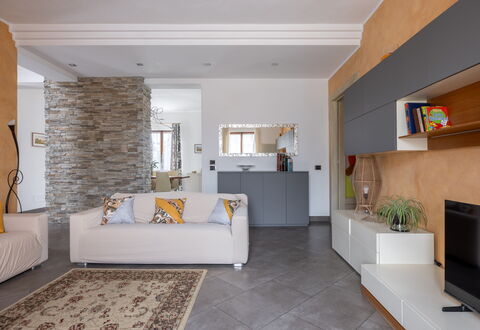 Casa Lory, Monteriggioni, Siena: Furniture, Interior Design, Flooring, Couch, Wall, Floor, Living Room, Wood, Room, Ceiling