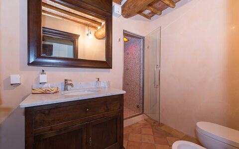 Il Podere: Idraulico Fixture, Parete, Pavimentazione, Bagno, Interior Design, Lavandino Del Bagno, Legna, Pavimento, Lavello, Rubinetto