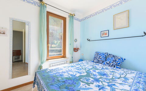 La Molletta: Blue, Interior Design, Wall, Bedroom, Floor, Wood, Flooring, Furniture, Bed, Room