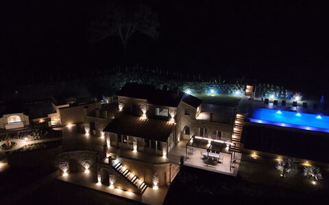Villa Maddalena alla Guglielmesca: Notte, Piscina, Illuminazione, Mezzanotte, Estate, Ricorrere, Paesaggio Di Illuminazione, Sicurezza Illuminazione, Dimora