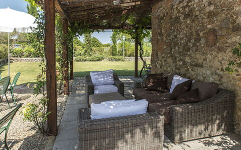 Casabianca 12: Mobilia, Mobili Da Esterno, Sedia, Tavolo, Shade, Tavolo Esterno, Giardino, Backyard, Flagstone, Cucina & Sala Da Pranzo Tavolo