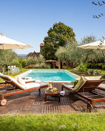 Villa Il Colle di Moriano 8: Furniture, Outdoor Furniture, Resort, Garden, Sunlounger, Chair, Eco Hotel, Estate, Landscaping, Swimming Pool