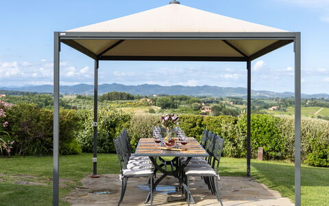 La Fonte di Santa Regina 8: Gazebo, Outdoor Furniture, Furniture, Pavilion, Shade, Outdoor Structure, Canopy, Garden, Outdoor Table, Pergola