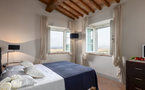 Villa Panorama 14: Mobilia, Letto, Camera Da Letto, Interior Design, Casa, Camera, Soffitto, Biancheria, Bedding, Pavimento