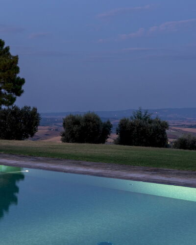Villa Panorama 14: Blue, Swimming Pool, Evening, Landscaping, Water Feature, Dusk, Resort