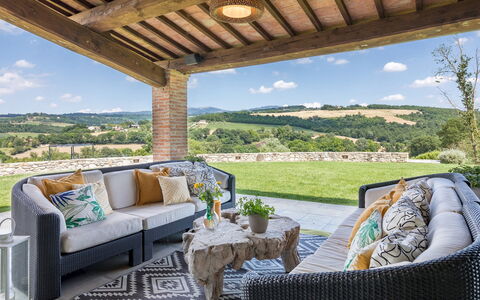 Villa le Fontane 12: Furniture, Couch, Interior Design, Table, Chair, Living Room, Home, Flooring, Throw Pillow