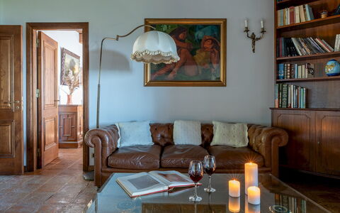 Vista del Lago 12: Furniture, Interior Design, Wall, Wood, Flooring, Room, Home, Floor, Lighting, Living Room