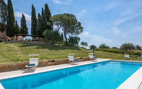 Casale Rasa 20+2: Blue, Swimming Pool, Estate, Garden, Outdoor Furniture, Villa, Landscaping, Farmhouse, Sunlounger