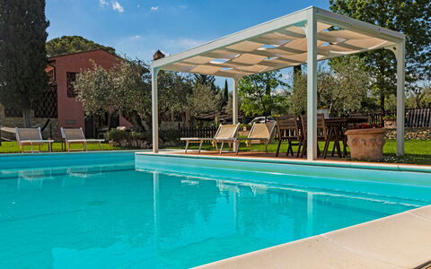 Villa Gino 8+2: Swimming Pool, Resort, Shade, Outdoor Structure, Garden, Eco Hotel, Pergola, Leisure, Backyard, Outdoor Furniture