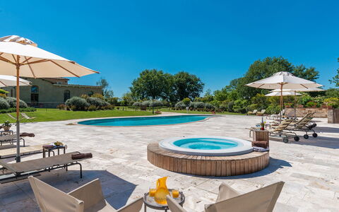 Villa le Chiarne 22: Blue, Swimming Pool, Outdoor Furniture, Resort, Shade, Estate, Landscaping, Water Feature, Eco Hotel, Outdoor Table
