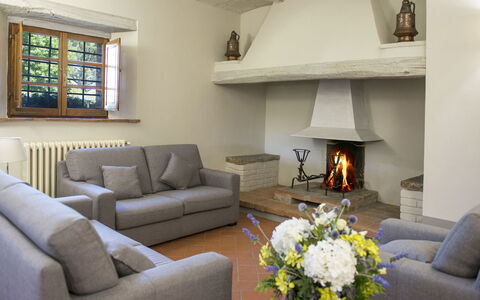 Le Caselle 26: Furniture, Interior Design, Flooring, Wall, Floor, Wood, Couch, Living Room, Hearth, Room
