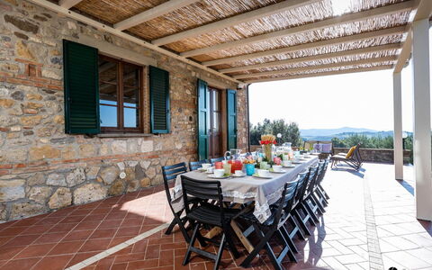 Il Poggiarellino 14: Mobilia, Mobili Da Esterno, Sedia, Tavolo Esterno, Cucina & Sala Da Pranzo Tavolo, Terrazza, Shade, Eco Hotel, Portico, Flagstone