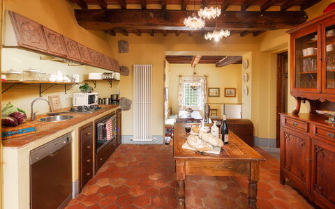 Villa Primo Sole 22: Furniture, Interior Design, Flooring, Cabinetry, Wall, Floor, Wood, Ceiling, Room, Kitchen