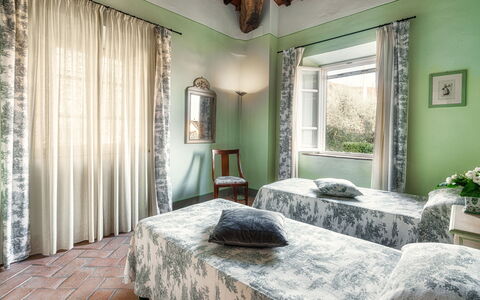 Villa Primo Sole 22: Furniture, Wall, Interior Design, Bed, Bedroom, Room, Picture Frame, Floor, Home, Ceiling