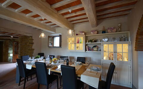 Torre la Ripa 8: Furniture, Interior Design, Chair, Flooring, Wall, Table, Wood, Ceiling, Room, Dining Room