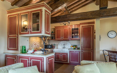 Casal Parro 6: Mobilia, Interior Design, Cucina, Legna, Pavimentazione, Soffitto, Cabinetry, Controsoffitto, Camera, Pavimento