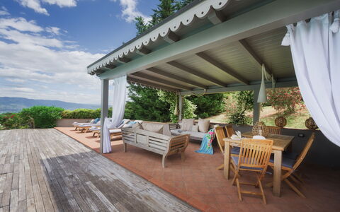 Villa Marraccini 8: Furniture, Outdoor Furniture, Porch, Resort, Chair, Shade, Eco Hotel, Deck, Outdoor Structure, Swimming Pool