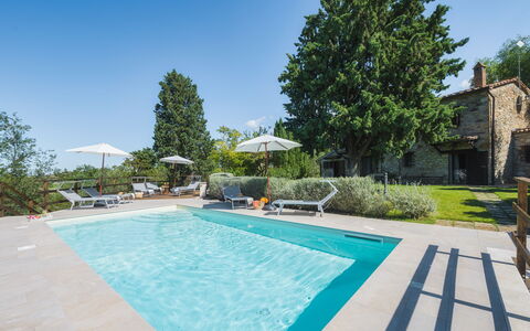 Podere Caprarecce 8: Blue, Swimming Pool, Estate, Outdoor Furniture, Villa, Resort, Garden, Landscaping, Farmhouse, Eco Hotel