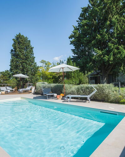 Podere Caprarecce 8: Blue, Swimming Pool, Estate, Outdoor Furniture, Villa, Resort, Garden, Landscaping, Farmhouse, Eco Hotel
