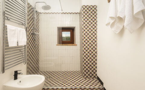 Casale Tavernelle 6: Flooring, Floor, Bathroom, Interior Design, Tile, Plumbing Fixture, Plumbing, Ceiling, Toilet