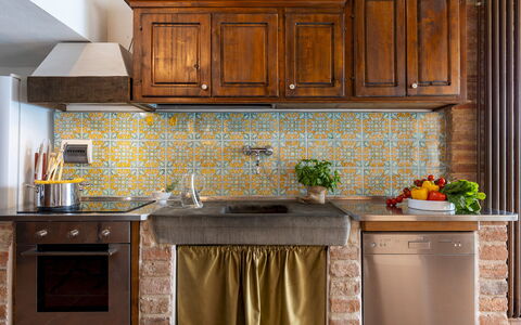 Il Romitoio 12: Kitchen, Interior Design, Countertop, Flooring, Floor, Cabinetry, Kitchen Appliance, Tile, Room, Tap