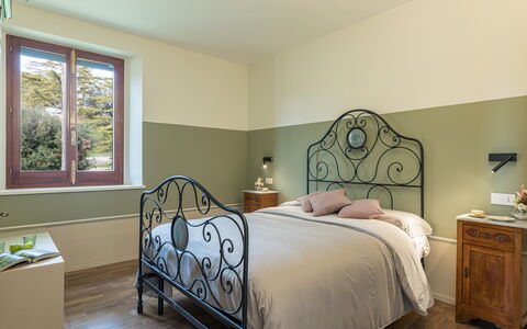 Villa Anna Elisa 8: Interior Design, Furniture, Bedroom, Wall, Bed, Bedding, Bed Sheet, Flooring, Ceiling, Wood