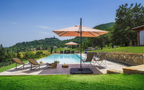 Podere Il Chiesino 8+2: Piscina, Collina, Ricorrere, Eco Hotel, Tempo Libero, Lettino, Mobili Da Esterno, Catena Montuosa, Giardino, Shade