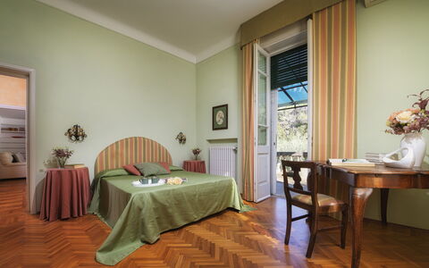 Villa Gaius 8+2: Furniture, Interior Design, Bed, Bedroom, Wall, Flooring, Bed Sheet, Floor, Wood, Bedding