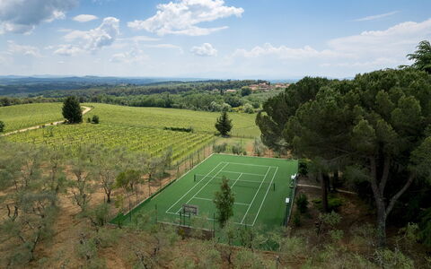 Terra di Siena 14: Albero, Paesaggio, Lotto, Campo Da Tennis, Fotografia Aerea, Prato, Parco, Visione Globale, Landscaping