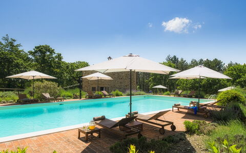 Podere Santa Croce 10: Piscina, Arbusto, Mobili Da Esterno, Giardino, Ricorrere, Ombrello, Eco Hotel, Shade, Estate, Landscaping