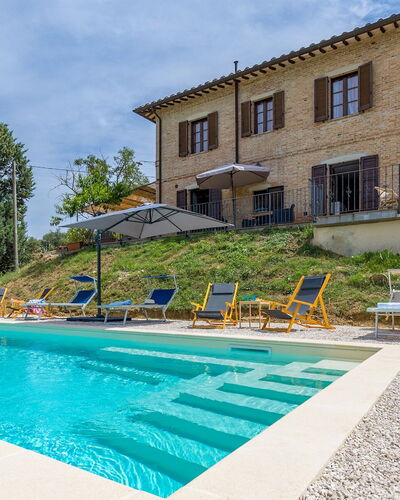 Casa Eusebia 8+2: Blue, Swimming Pool, Resort, Outdoor Furniture, Estate, Villa, Eco Hotel, Landscaping, Sunlounger, Umbrella