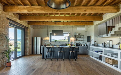 Casale the Place 6+2: Furniture, Wood, Interior Design, Flooring, Kitchen & Dining Room Table, Table, Kitchen, Chair, Wood Flooring, Ceiling