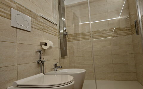 Villa Bel Panorama 8: Bathroom, Plumbing Fixture, Flooring, Wall, Sink, Bathroom Sink, Toilet Seat, Floor, Toilet, Interior Design