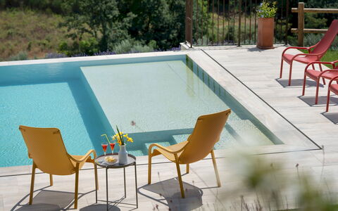 Casolare San Martino 12: Mobili Da Esterno, Mobilia, Sedia, Piscina, Shade, Eco Hotel, Terrazza, Ricorrere, Tavolo Esterno, Lettino