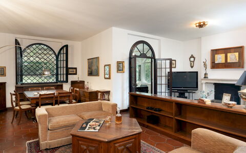Villa Manganelli 12: Furniture, Interior Design, Flooring, Room, Ceiling, Floor, Table, Home, Lighting, Couch