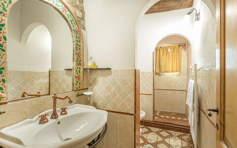 Residenza Collefiorito 26: Interior Design, Flooring, Floor, Ceiling, Plumbing Fixture, Tap, Plumbing, Bathroom Sink, Tile, Bathroom