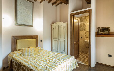 Residenza Collefiorito 26: Bedroom, Wall, Bed, Interior Design, Furniture, Wood, Bed Sheet, Bedding, Ceiling, Flooring