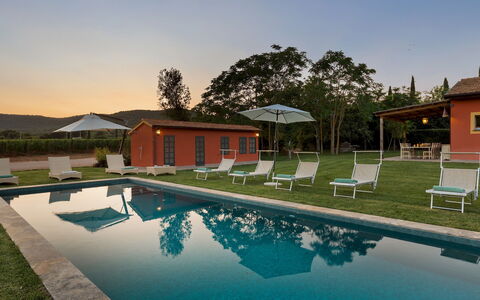 Casale Ansedonia 8+1: Lawn, Garden, Swimming Pool, Farmhouse, Estate, Yard, Backyard, Park, Hacienda, Villa